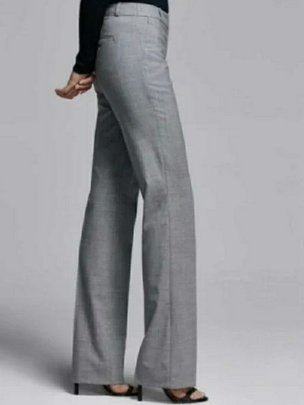Banana Republic Gray Wide-Leg Classic Logan Trousers